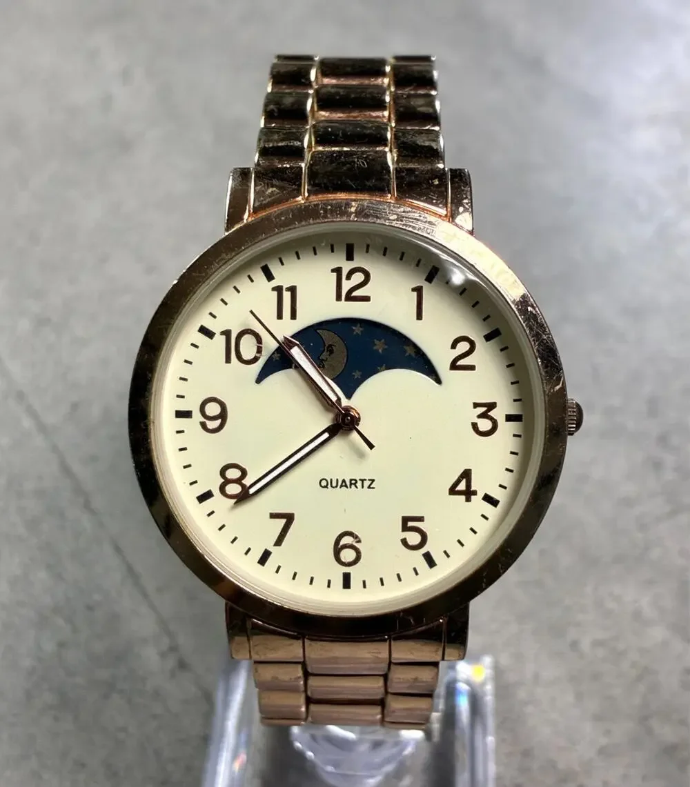 American Eagle Men's Sun Moon Phase Watch 40mm Rose Gold 7.5